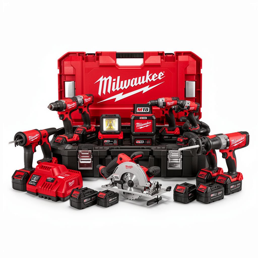 Milwaukee M18 grote combo-set in koffer